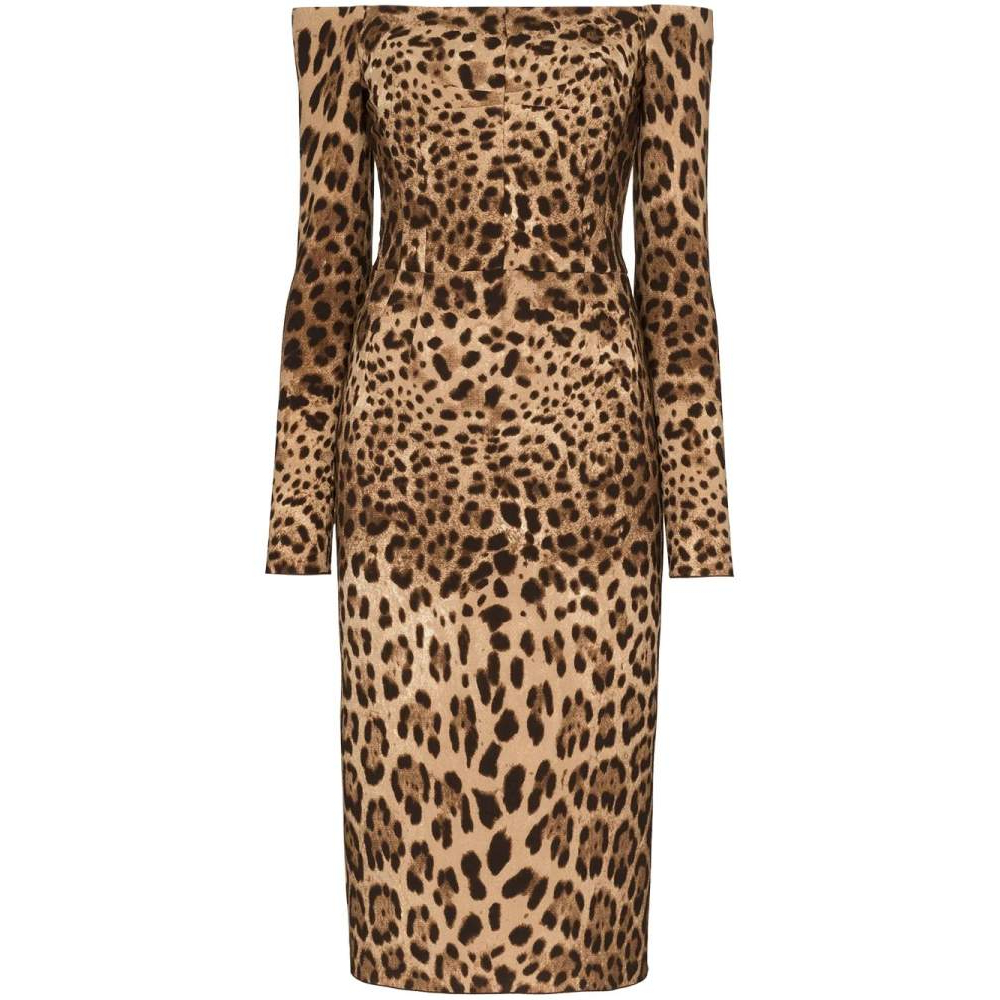 Robe à épaules dénudées 'Leopard Print' pour Femmes