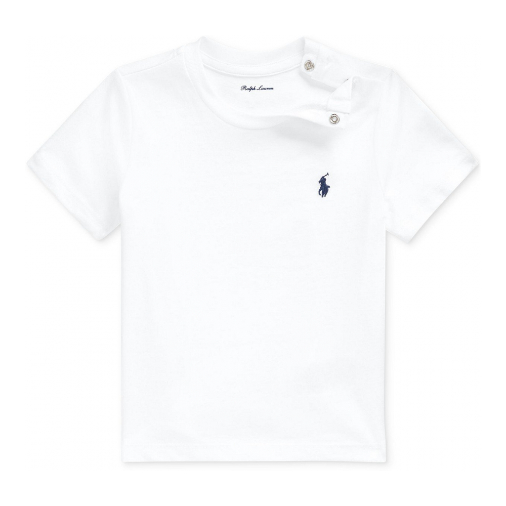 'Cotton Crewneck Embroidered Pony T-Shirt' pour Bébés garçons