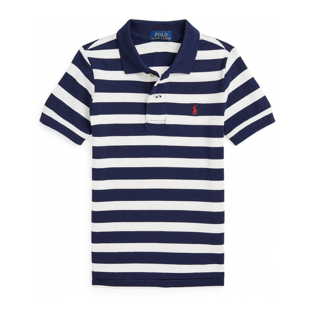 'Striped Cotton Mesh Polo Shirt' pour Enfant et petit garçon