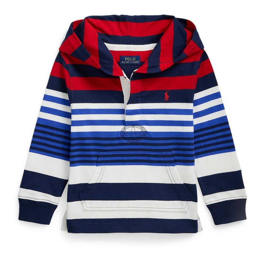 'Striped Cotton Hooded Rugby Shirt' pour Enfant et petit garçon