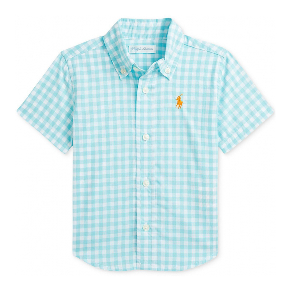 'Cotton Poplin Plaid Shirt' pour Bébés garçons