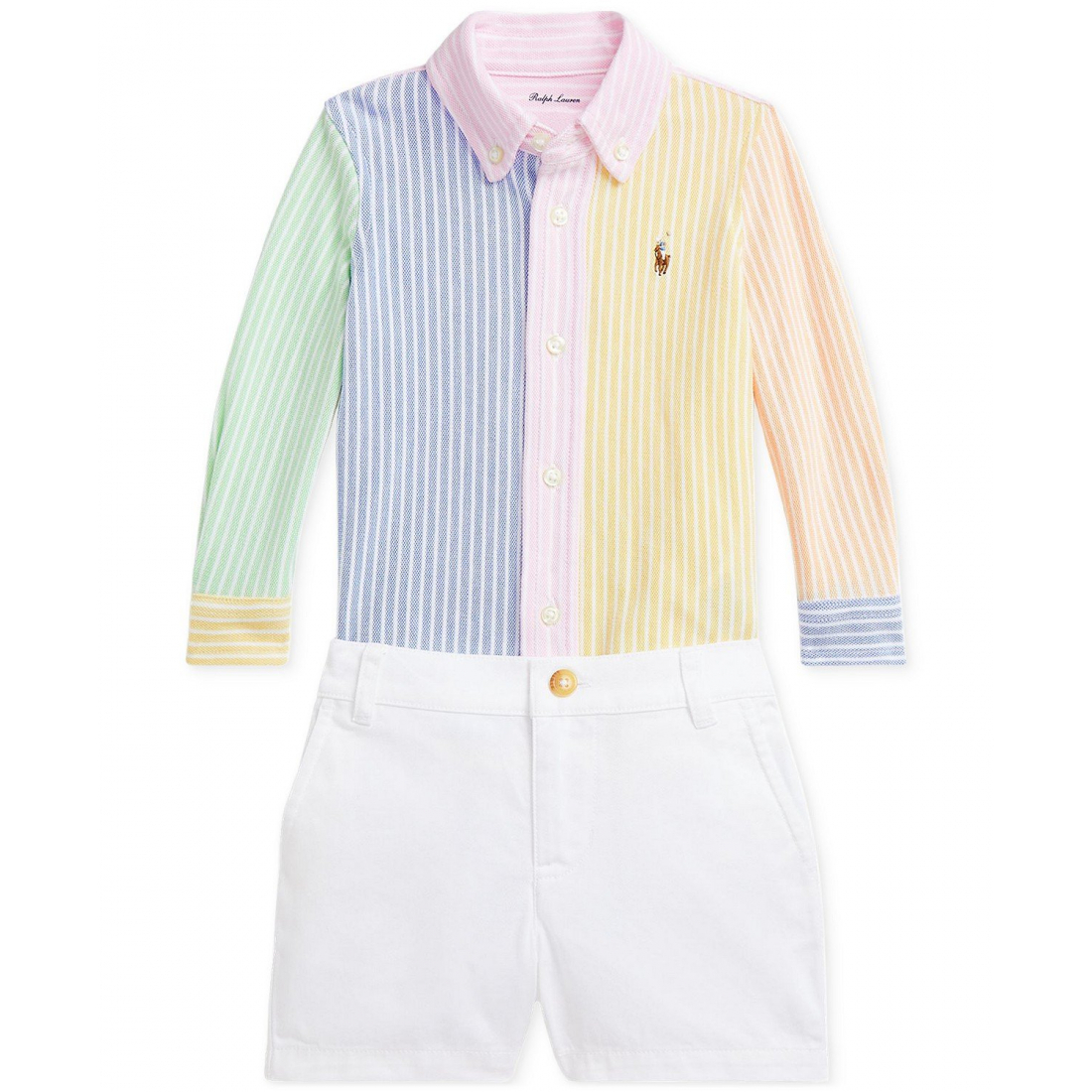 'Striped Oxford Shirt & Chino Shorts Set' pour Bébé