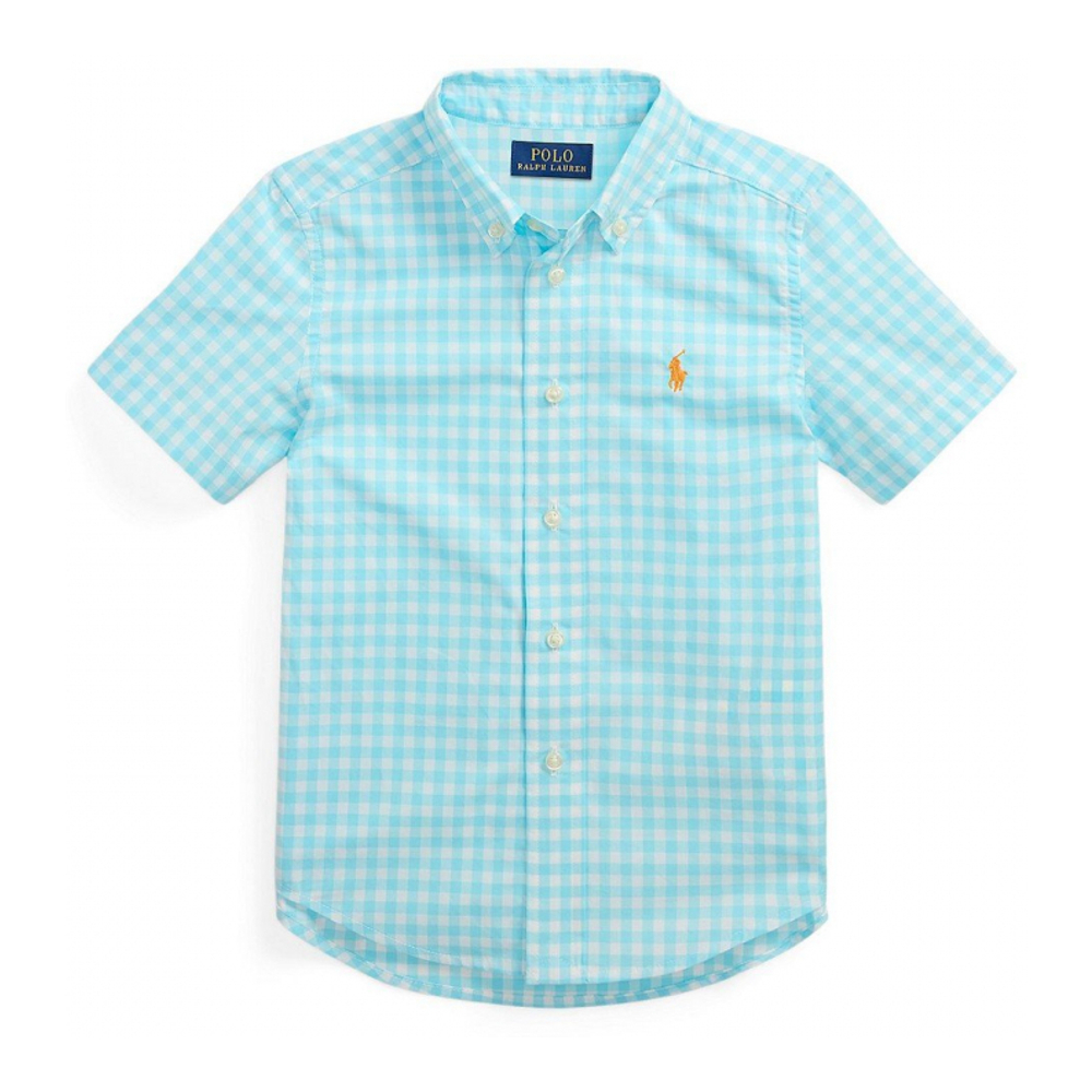 'Plaid Poplin Short Sleeve Shirt' pour Enfant et petit garçon