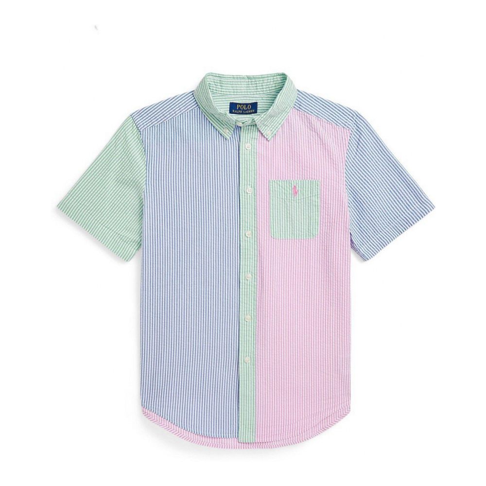 'Striped Seersucker Fun Shirt' pour Grands garçons