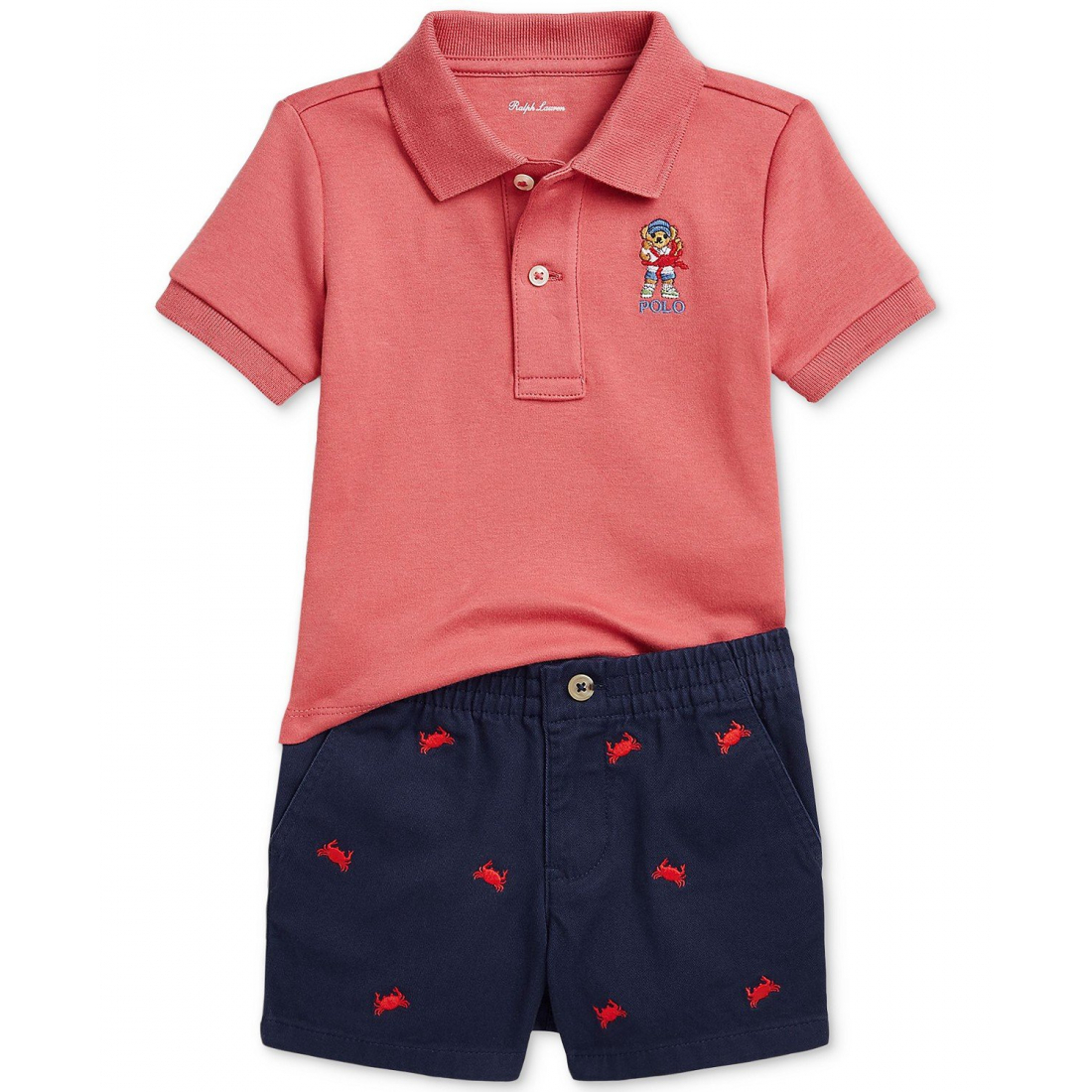 'Soft Cotton Polo Shirt & Chino Short Set' pour Bébé