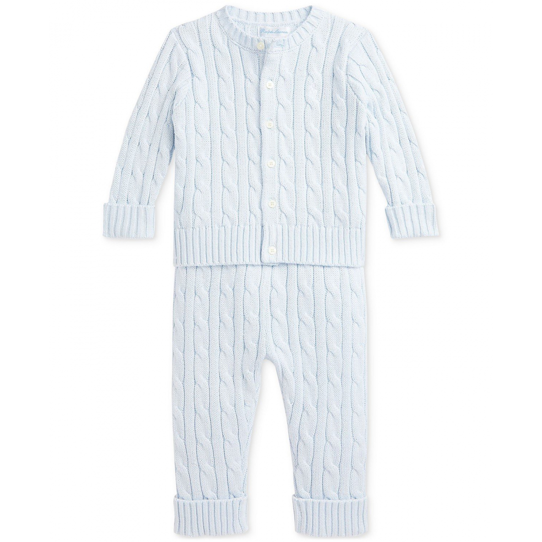 'Cotton Cable-Knit Cardigan & Pants Set' pour Bébé
