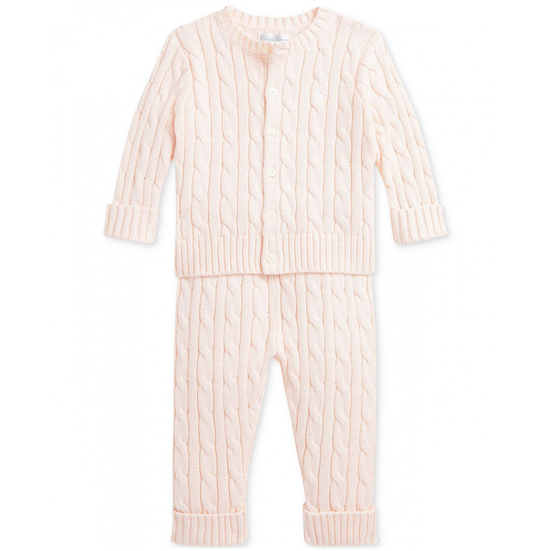 'Cotton Cable-Knit Cardigan & Pants Set' pour Bébé