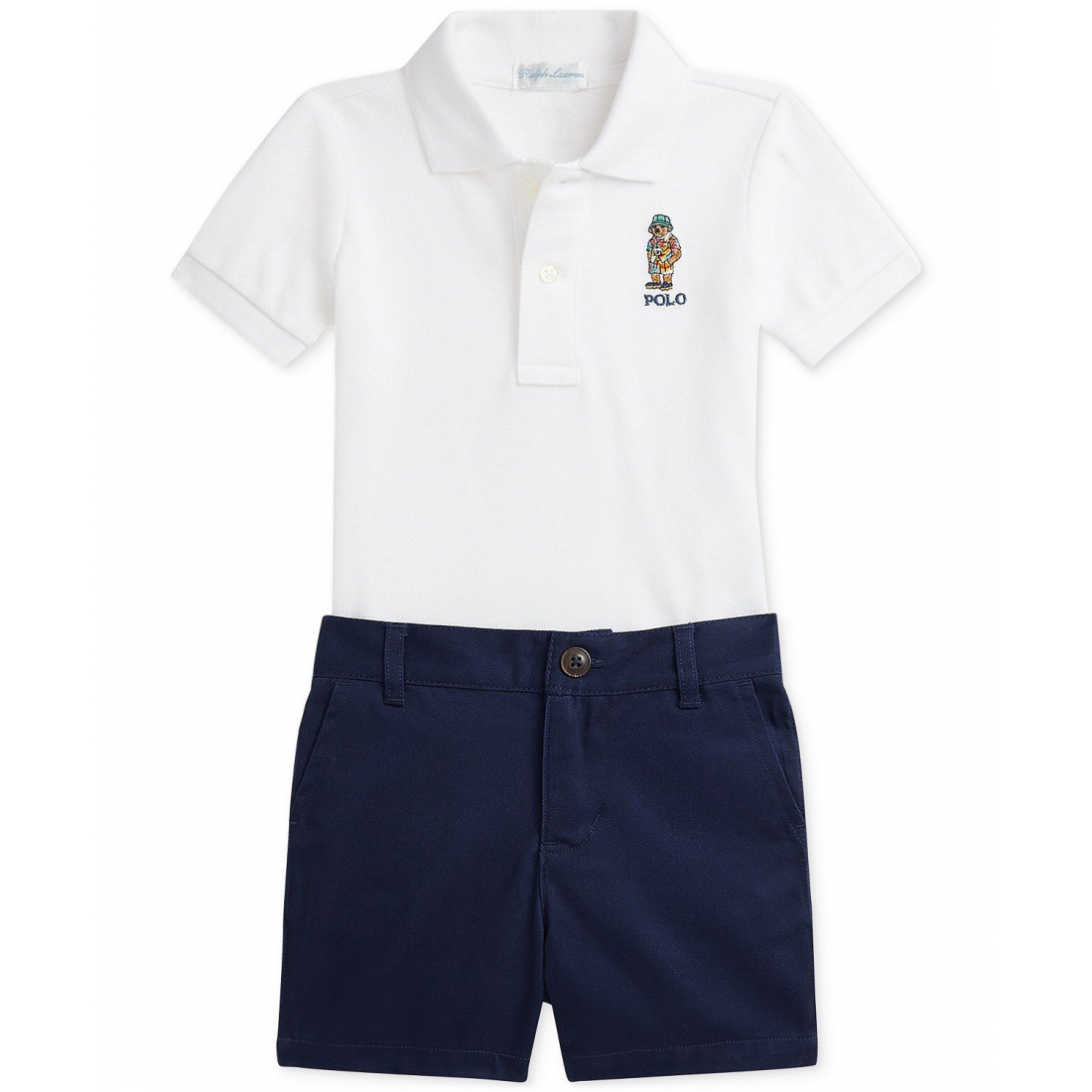 'Mesh Polo Shirt & Chino Short Set' pour Bébé
