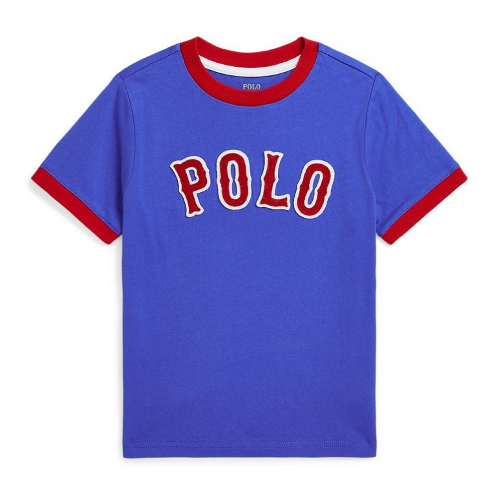 'Baseball Logo Cotton Jersey T-Shirt' pour Petits garçons