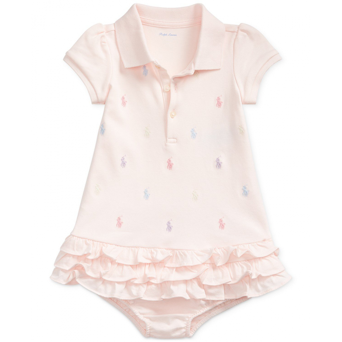 'Ruffled Pony Printed Polo Dress' pour Bébés filles