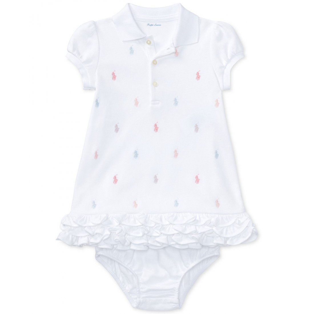 'Ruffled Pony Printed Polo Dress' pour Bébés filles