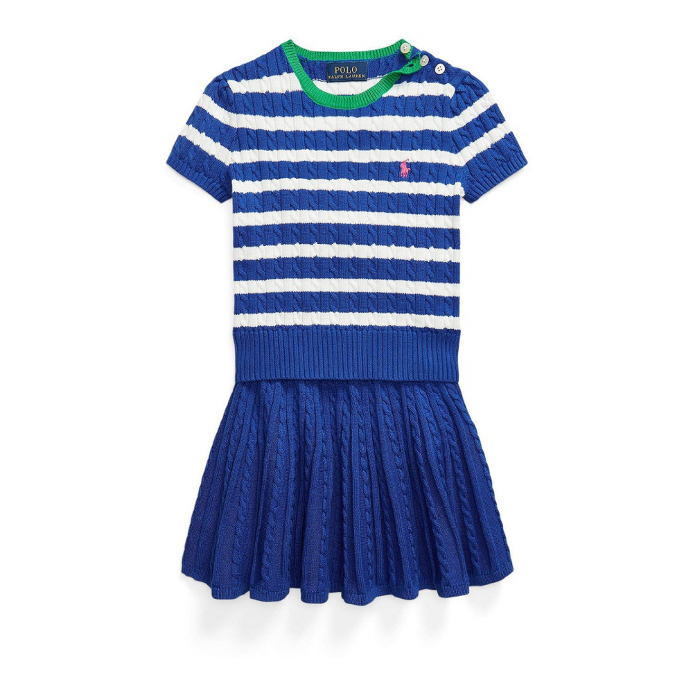 'Striped Cotton Sweater and Skirt, 2-Piece Set' pour Bambins & petites filles