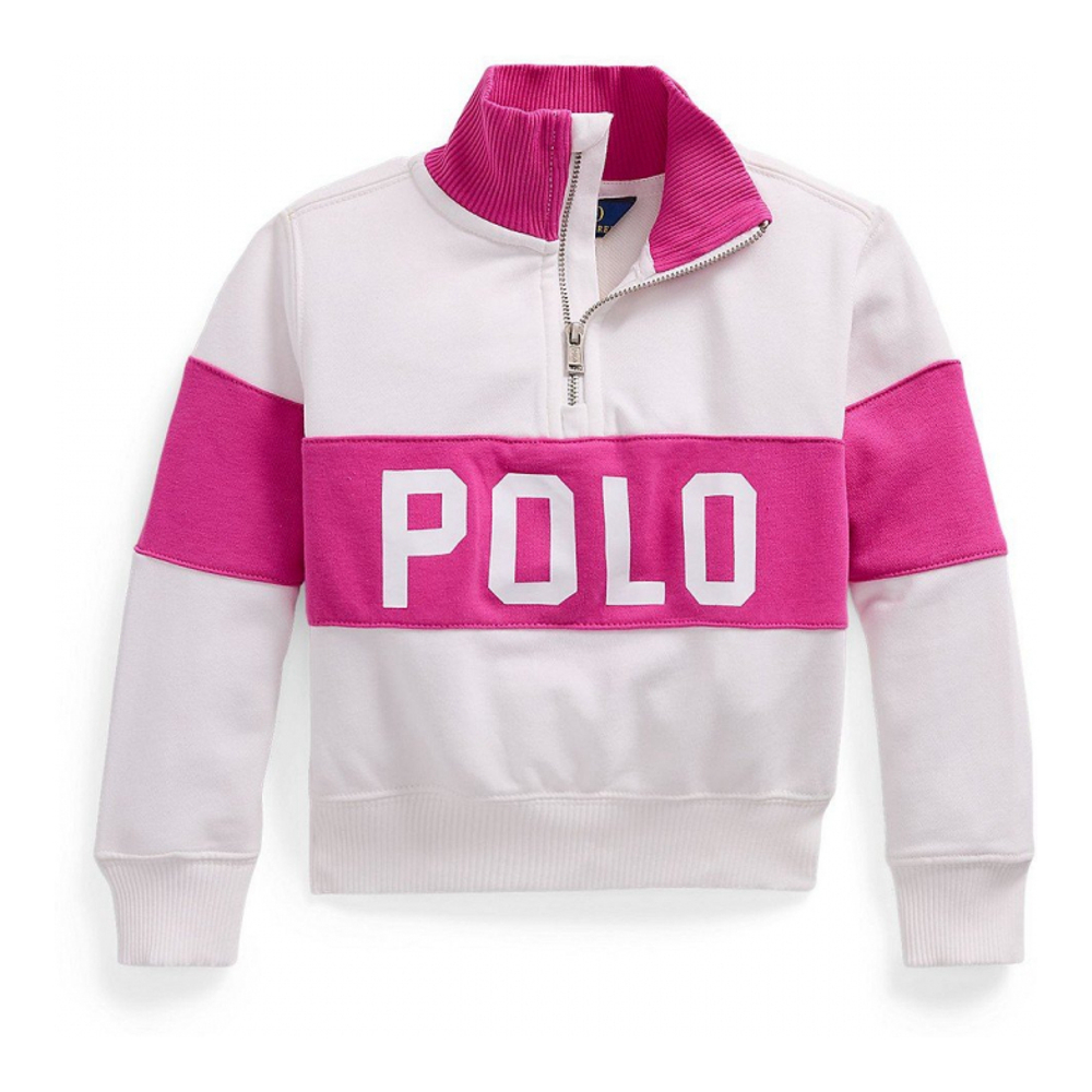 'Logo French Terry Quarter-Zip Pullover Sweatshirt' pour Bambins & petites filles