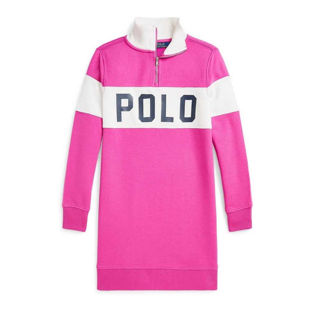 'Logo French Terry Quarter-Zip Dress' pour Grandes filles