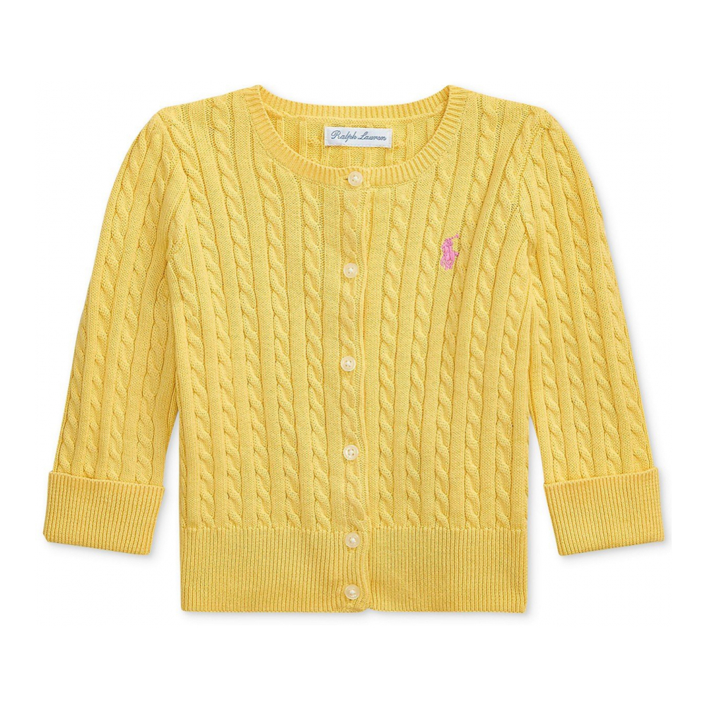 'Cotton Cable-Knit Cardigan' pour Bébés filles