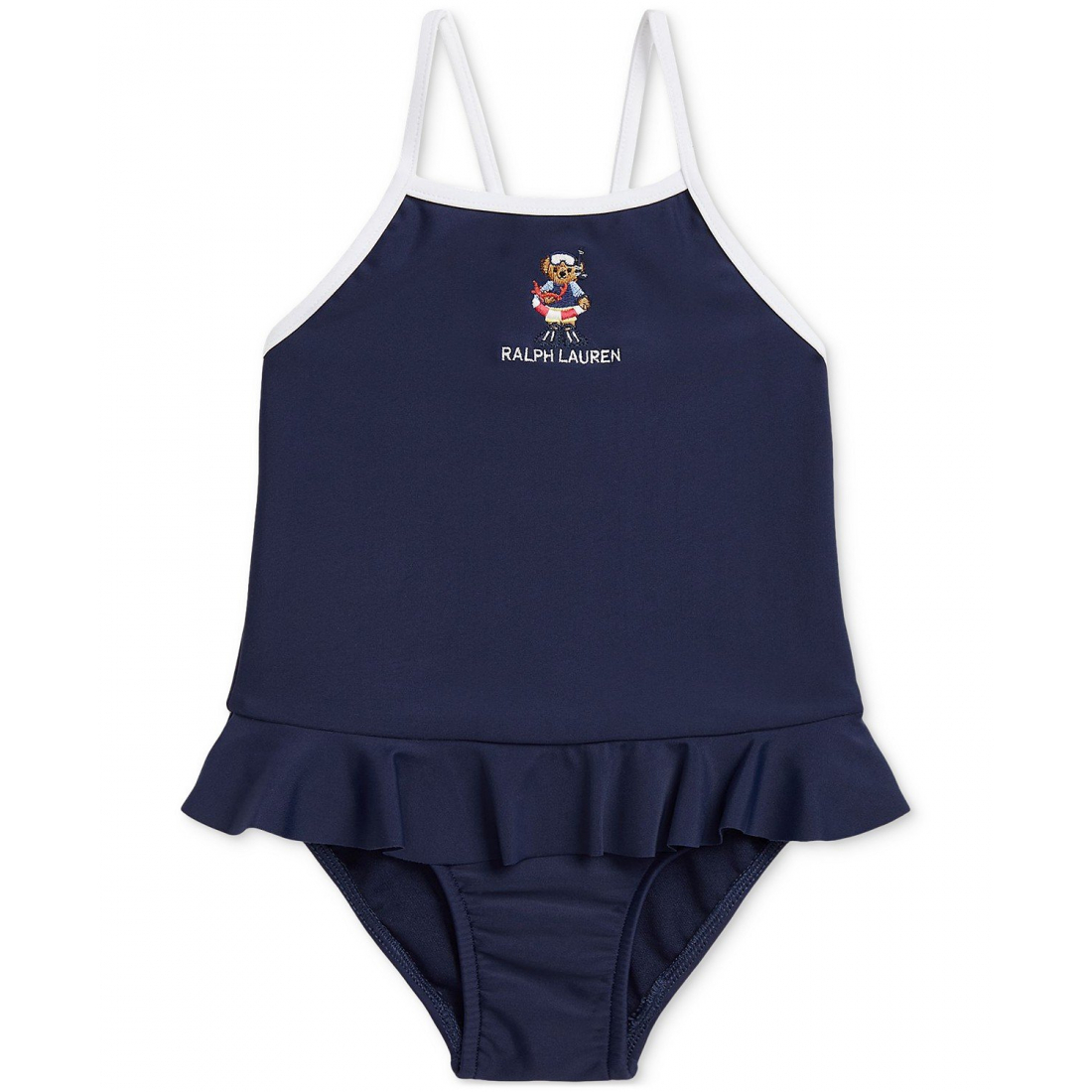 'Polo Bear One-Piece Ruffled Swimsuit' pour Bébés filles