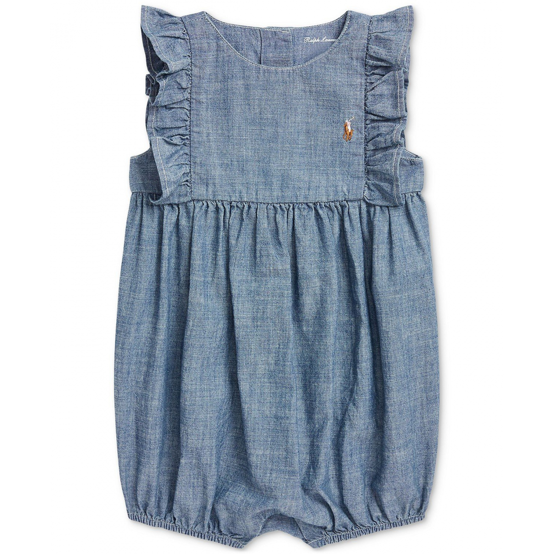 'Ruffled Chambray Romper' pour Bébés filles