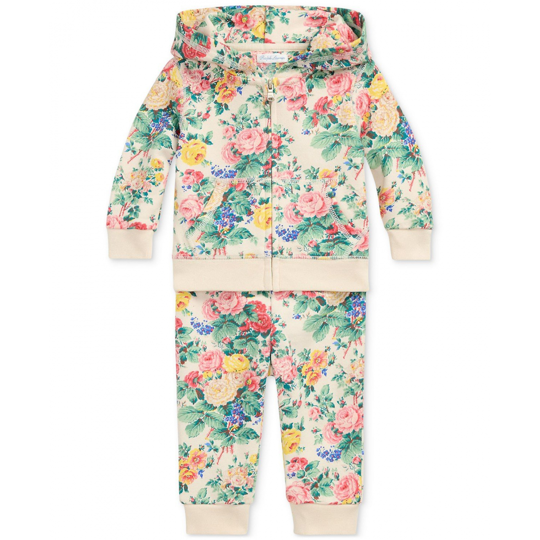 'Floral Cotton Terry Hoodie & Pant Set' für Baby Mädchen