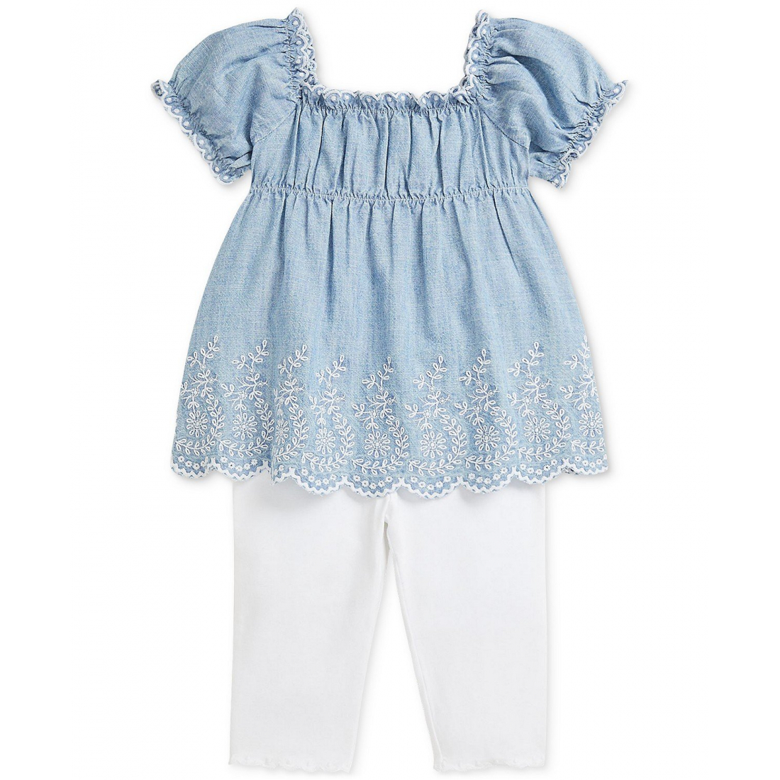 'Chambray Top & Jersey Legging Set' pour Bébés filles