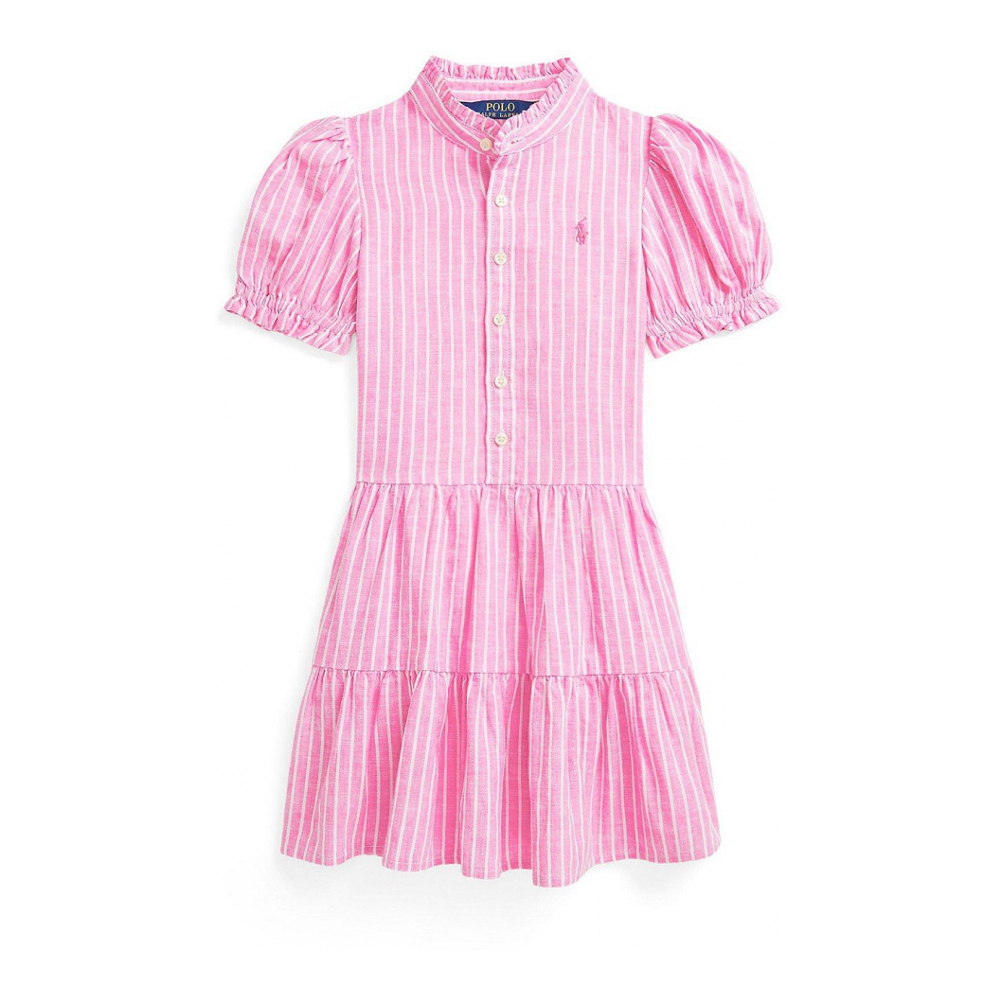 'Striped Tiered Linen-Cotton Dress' für kleinkind & kleine Mädchen