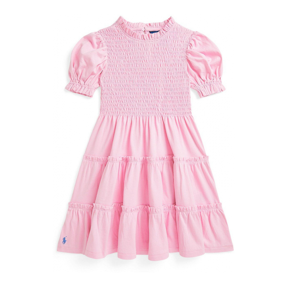 'Smocked Cotton Jersey Dress' für kleinkind & kleine Mädchen