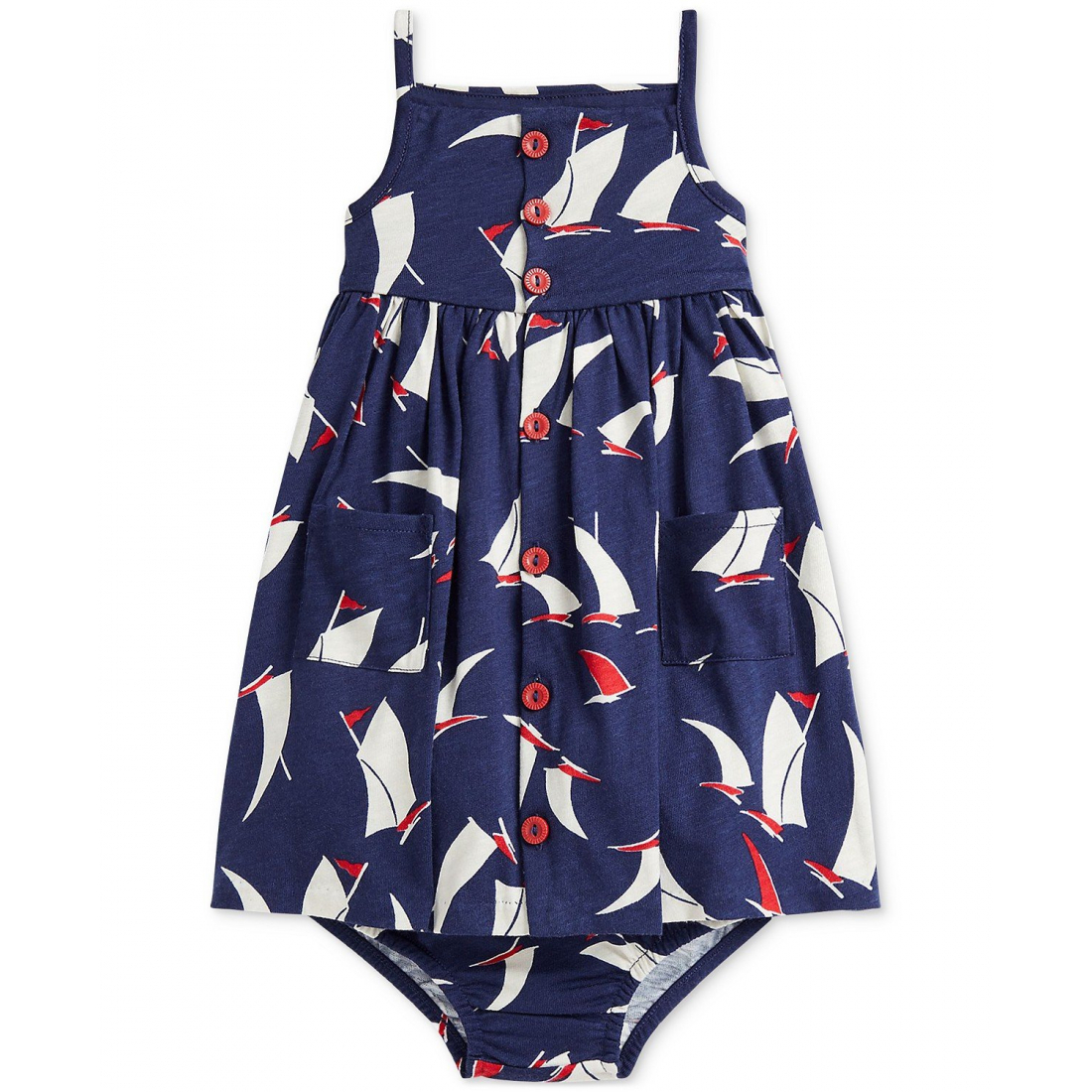 'Sailboat-Print Jersey Dress' pour Bébés filles