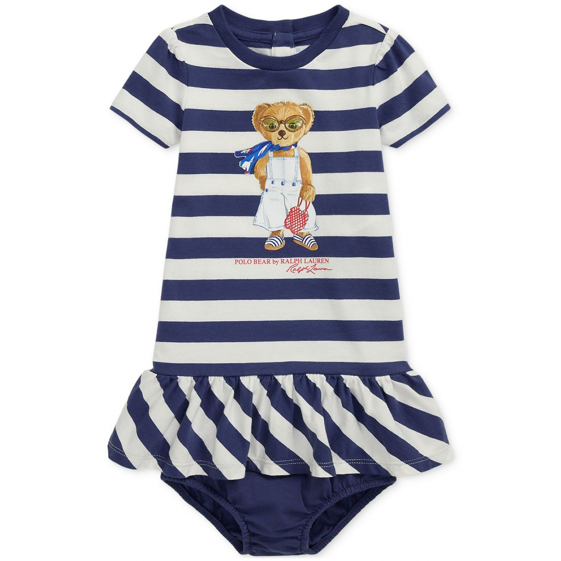 'Striped Polo Bear Dress' pour Bébés filles