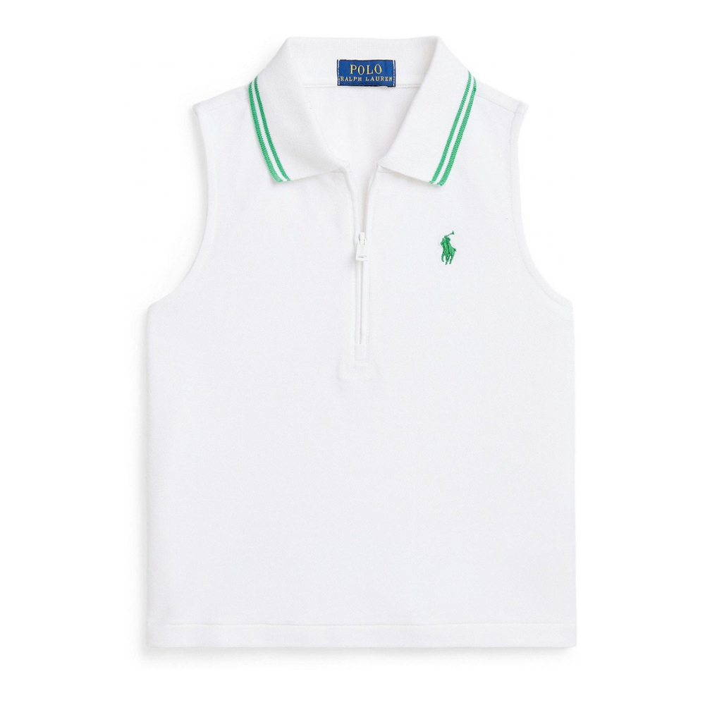 'Stretch Mesh Half-Zip Boxy Polo Shirt' für kleinkind & kleine Mädchen