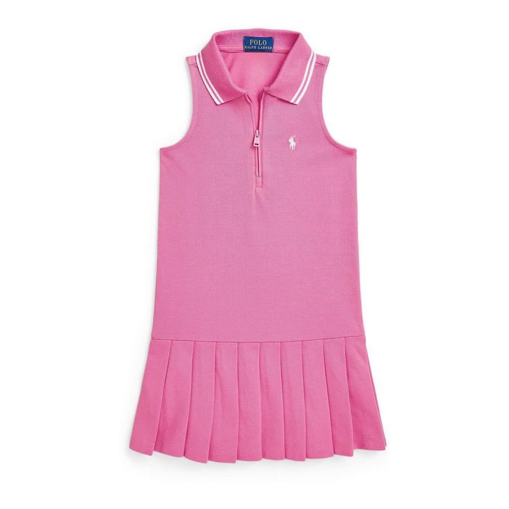 'Pleated Stretch Mesh Polo Dress' pour Bambins & petites filles