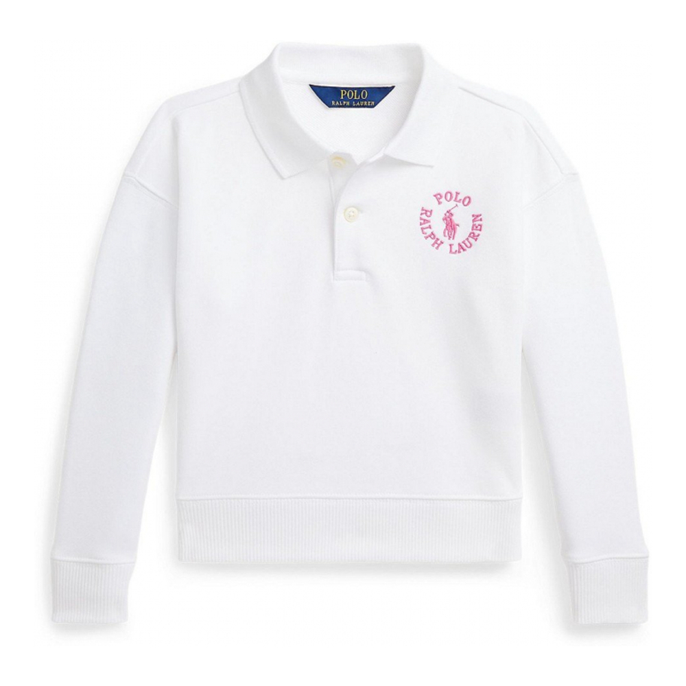 'Logo French Terry Polo Sweatshirt' für kleinkind & kleine Mädchen