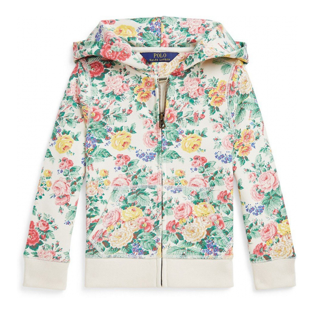 'Floral Loopback Fleece Full-Zip Hoodie' für kleinkind & kleine Mädchen
