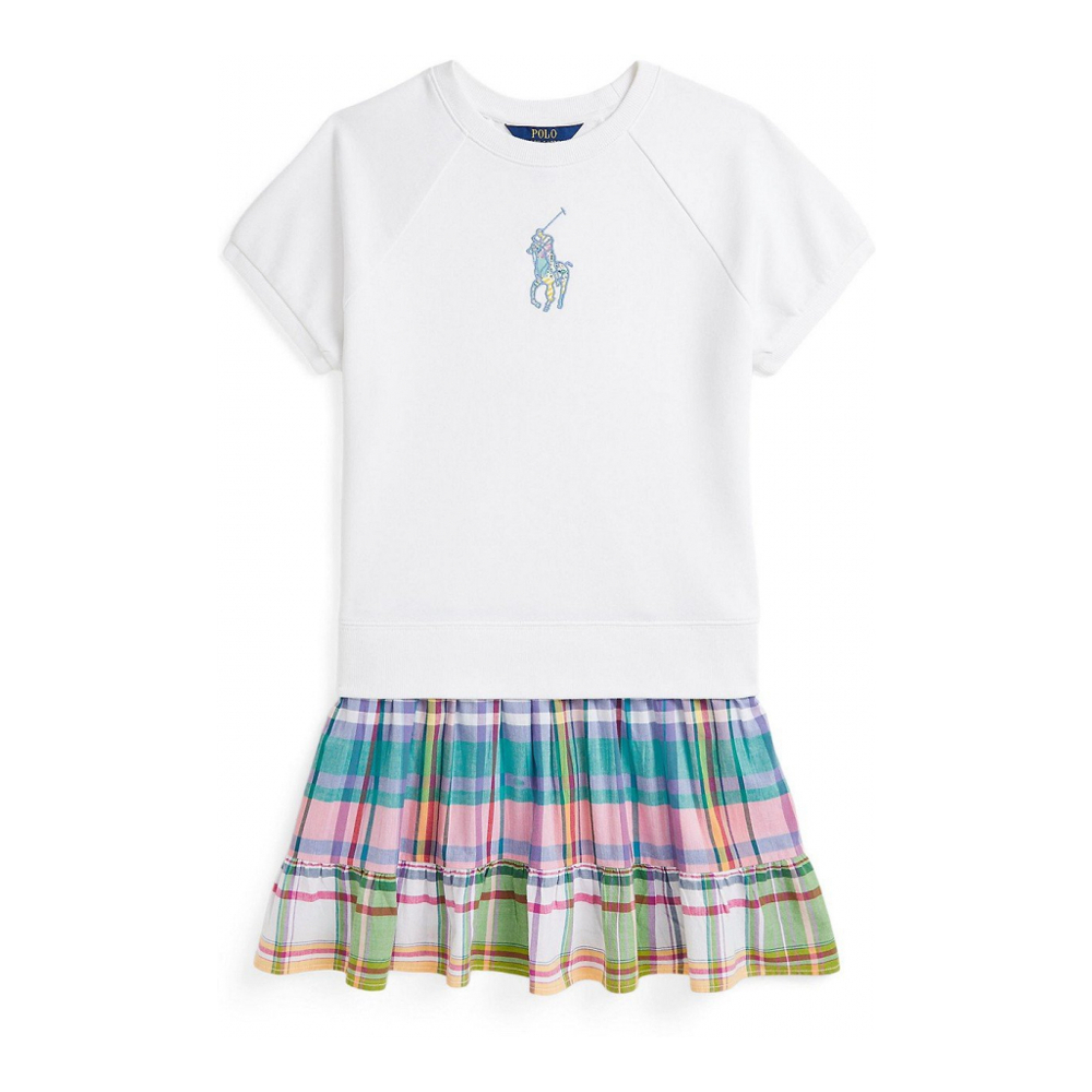'Big Pony Plaid-Skirt Terry Dress' für kleinkind & kleine Mädchen