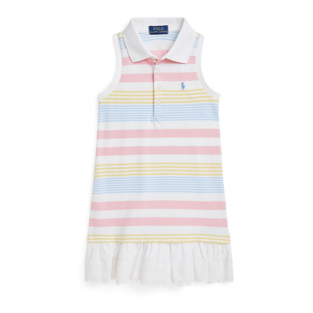 'Striped Stretch Mesh Polo Dress' pour Bambins & petites filles