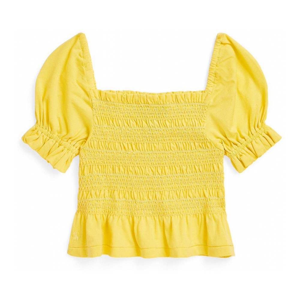 Toddler & Little Girl's 'Smocked Jersey Peplum Top'