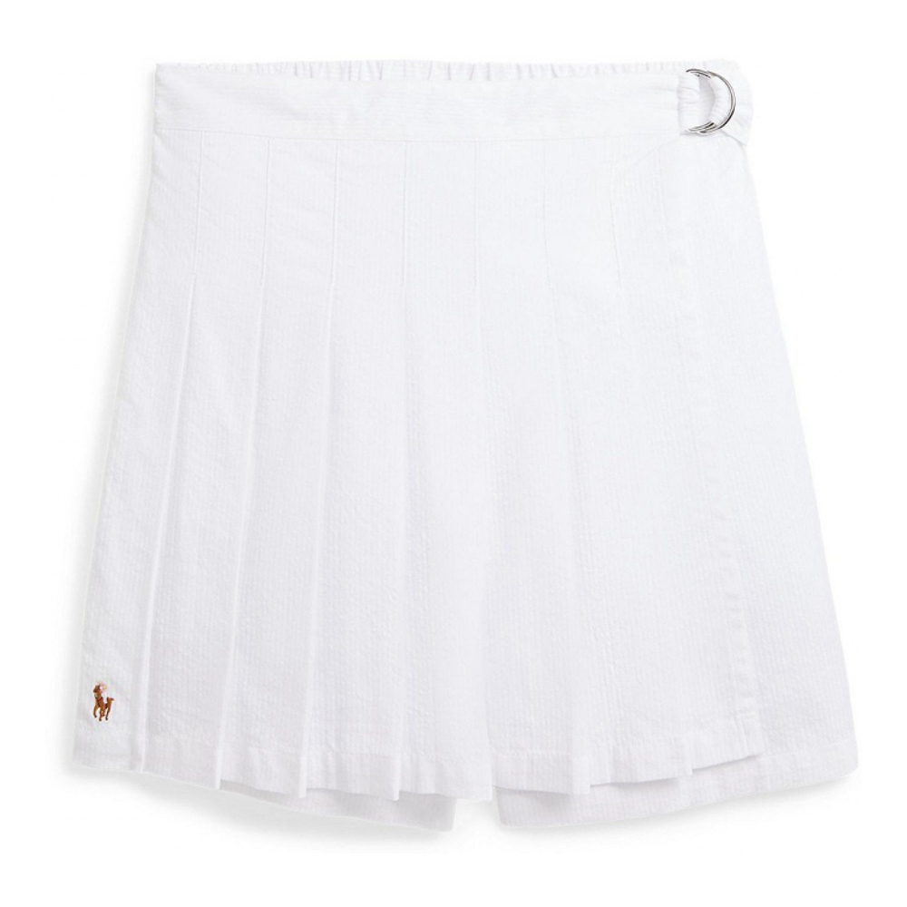 'Pleated Seersucker Wrap Skort' für große Mädchen