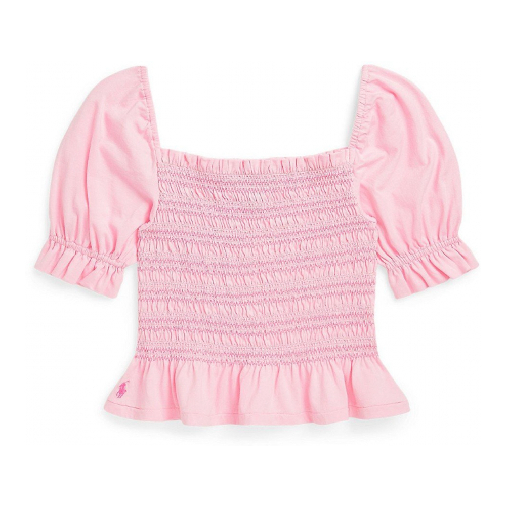 'Smocked Jersey Peplum Top' für große Mädchen