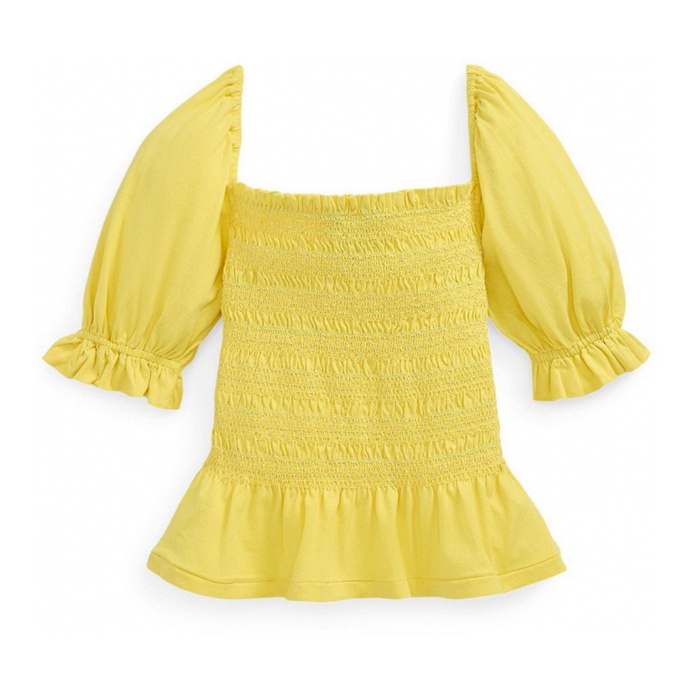 'Smocked Jersey Peplum Top' für große Mädchen