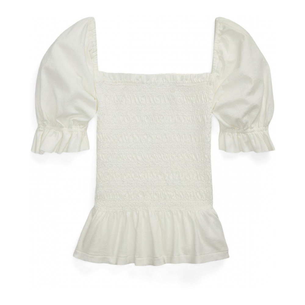 'Smocked Jersey Peplum Top' für große Mädchen