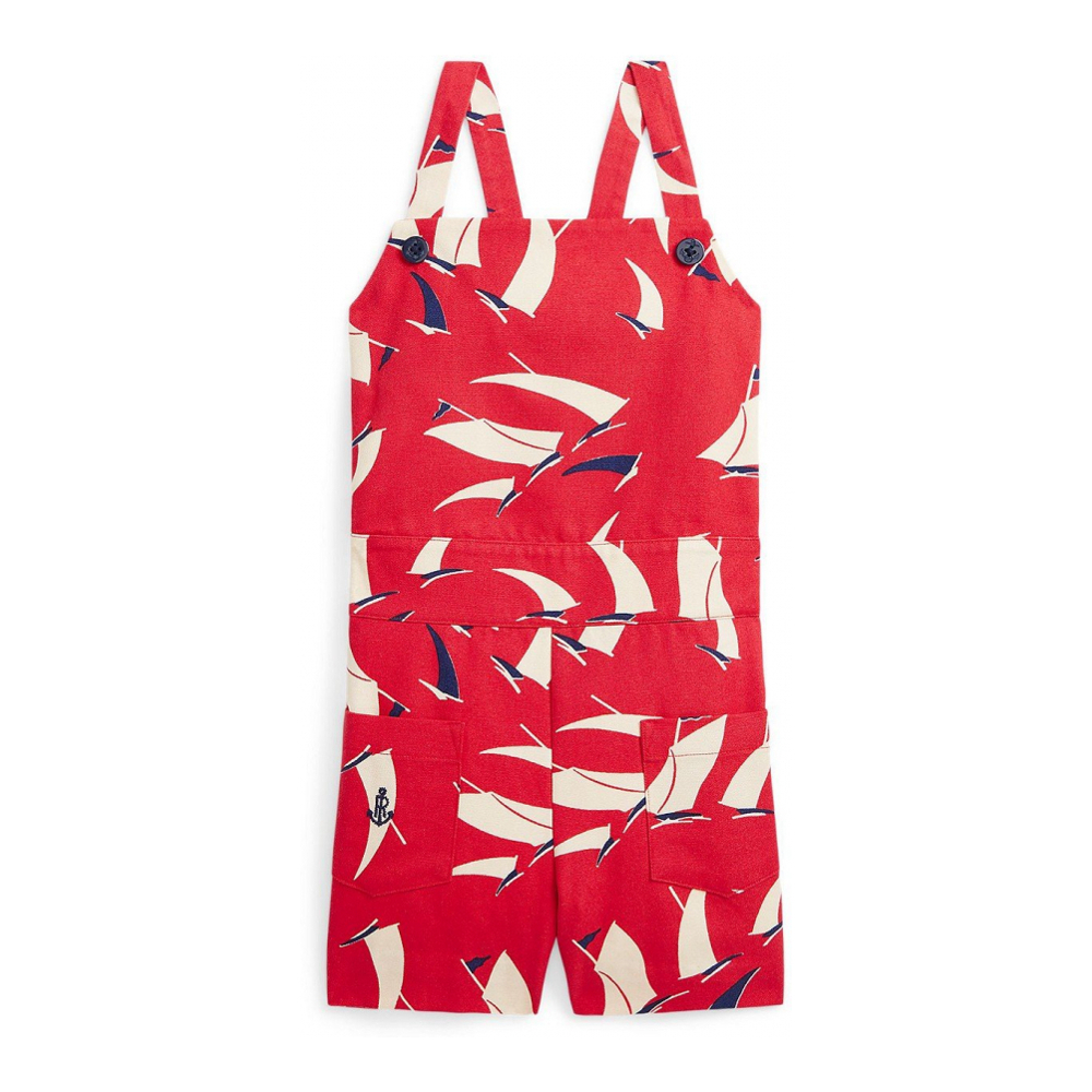 'Sailboat-Print Canvas Romper' pour Filles