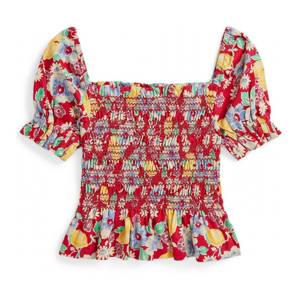 'Floral Smocked Jersey Top' pour Filles