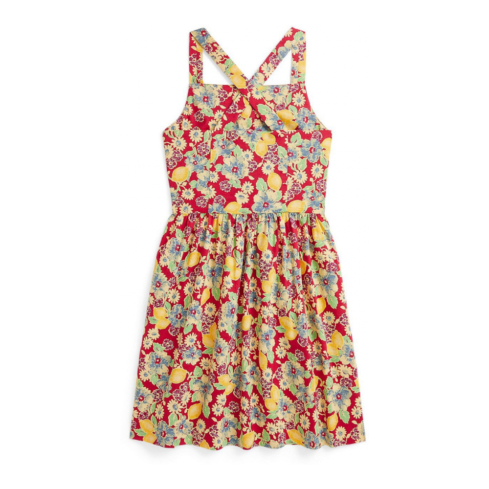 'Lemon-Floral Slub Dress' pour Grandes filles