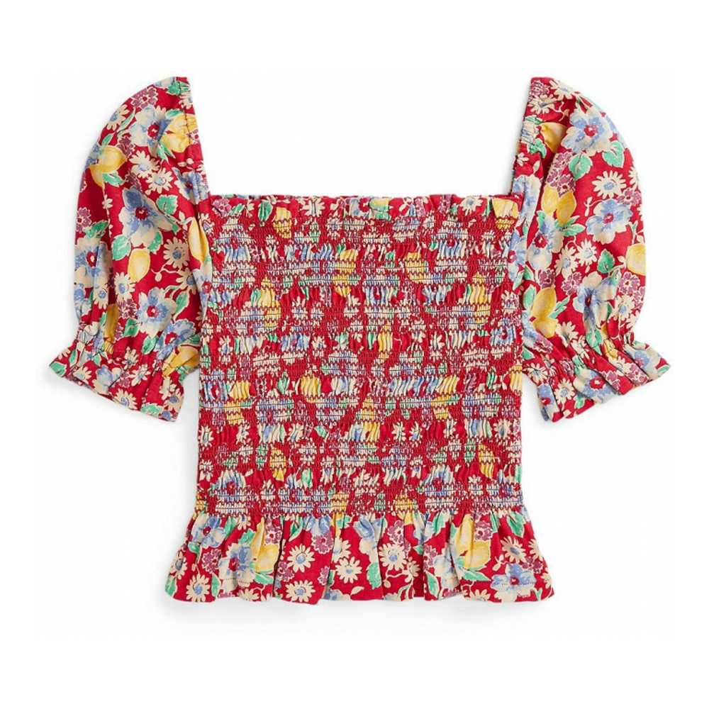 'Floral Smocked Jersey Top' pour Grandes filles