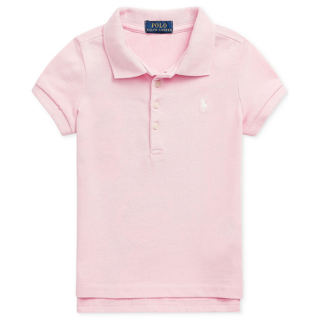 'Short Sleeve Stretch Cotton Mesh Polo Shirt' pour Filles