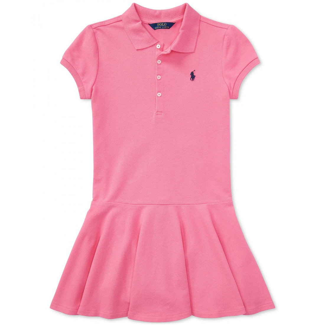 'Cotton Mesh Short Sleeve Polo Dress' pour Filles