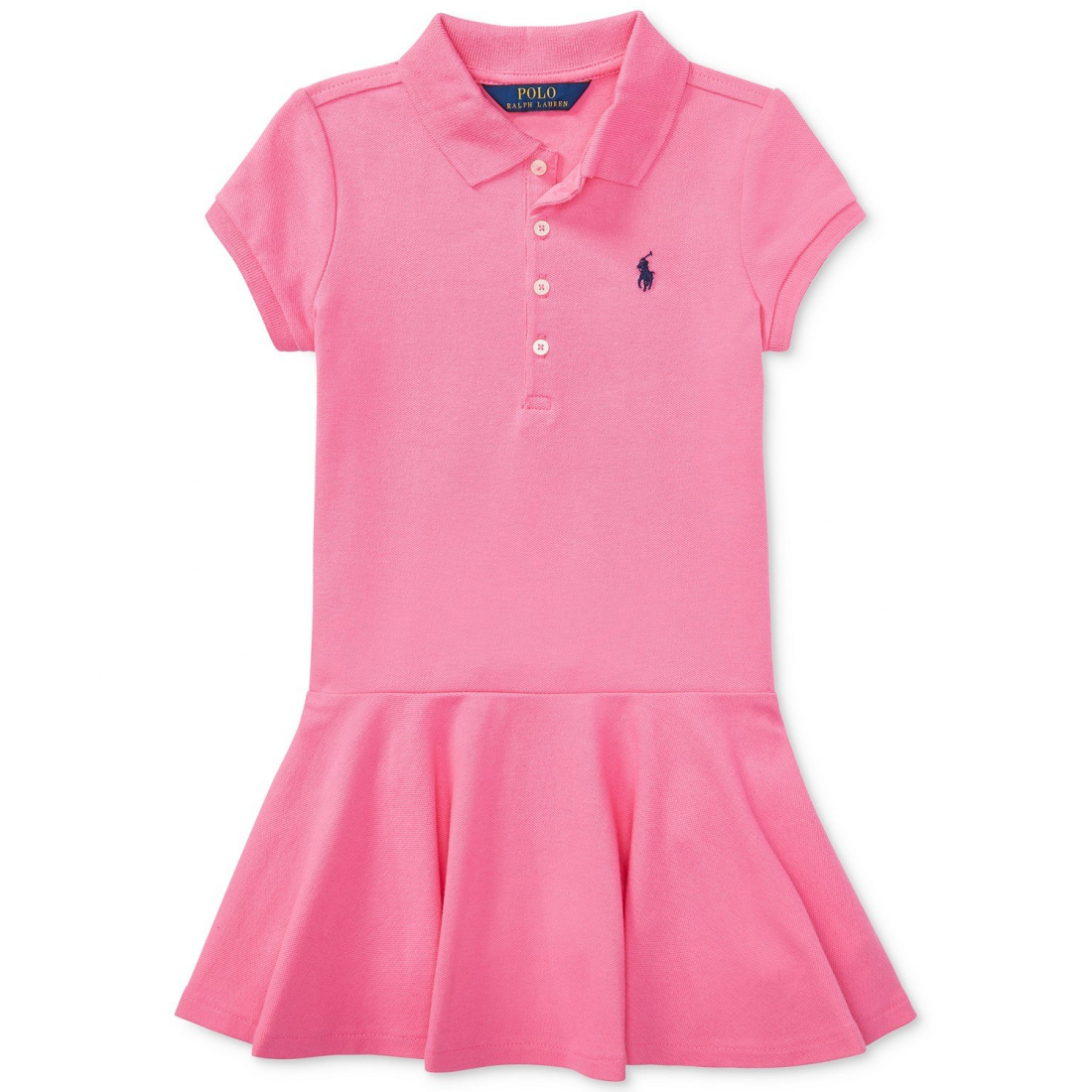 'Cotton Mesh Stretch Shortsleeve Polo Dress' pour Filles