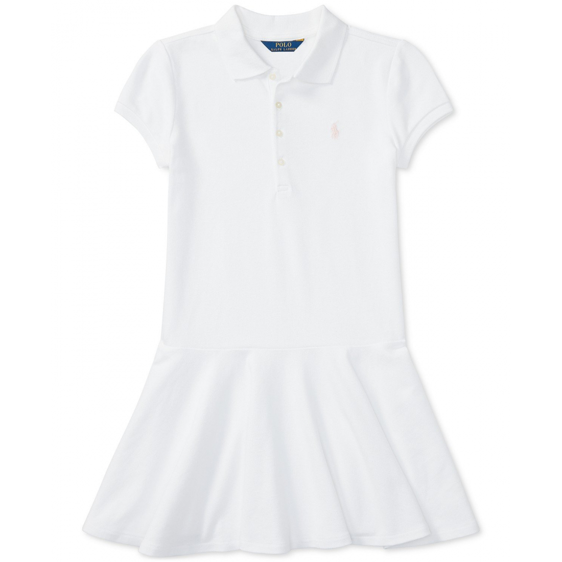 'Cotton Mesh Stretch Shortsleeve Polo Dress' pour Filles