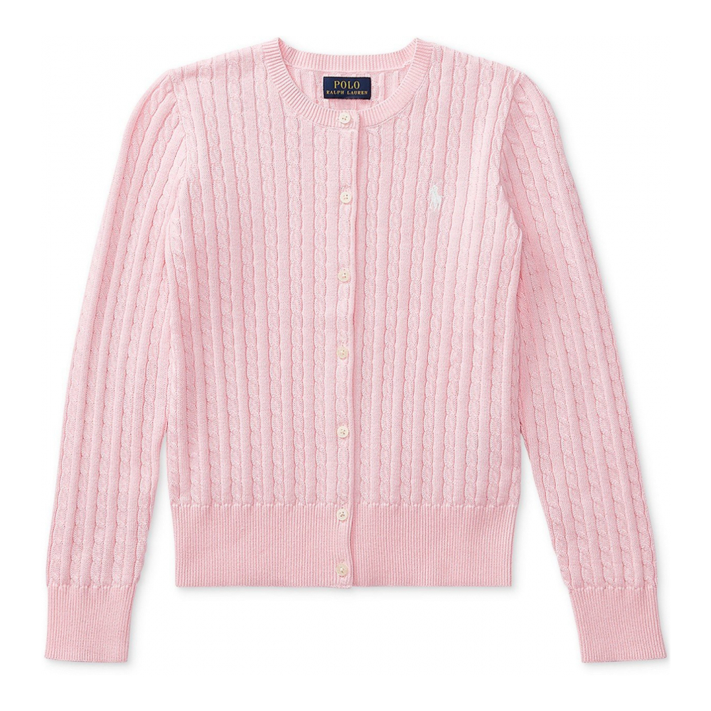 'Cable-Knit Cotton Cardigan' pour Filles