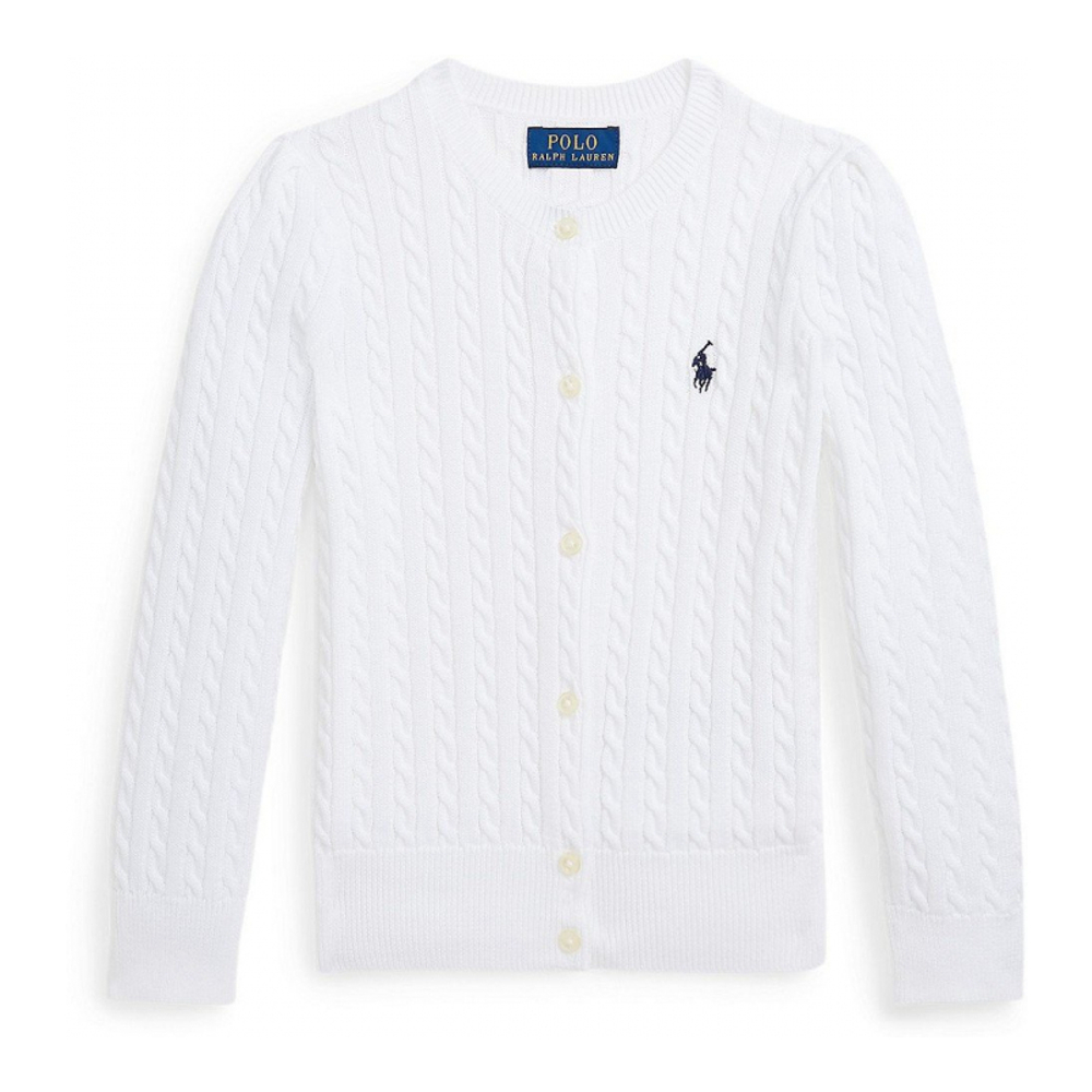 'Cable-Knit Cotton Cardigan' pour Filles