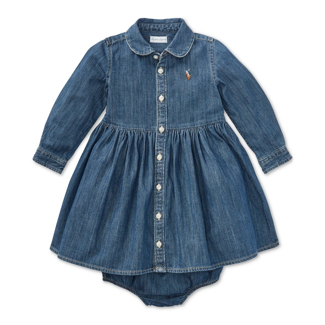 'Denim Cotton Shirtdress' pour Bébés filles