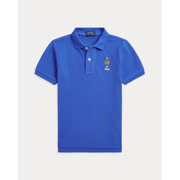 'Polo Bear Cotton Mesh Polo Shirt' pour Petits garçons